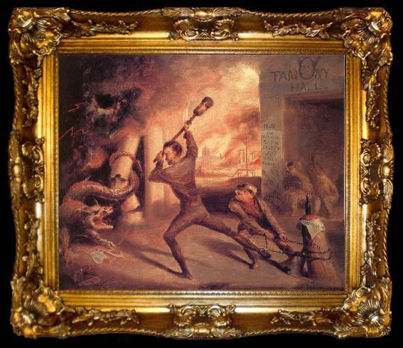 framed  Blythe David Gilmour Lincoln Crushing the Dragon of Rebellion, ta009-2